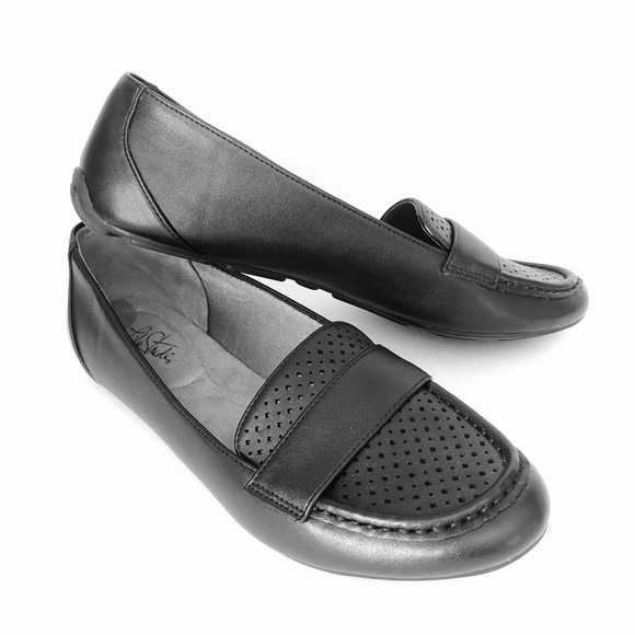 Life Stride Black Loafers Slip On Comfort Shoes Flats Casual Driving - Picture 7 of 10
